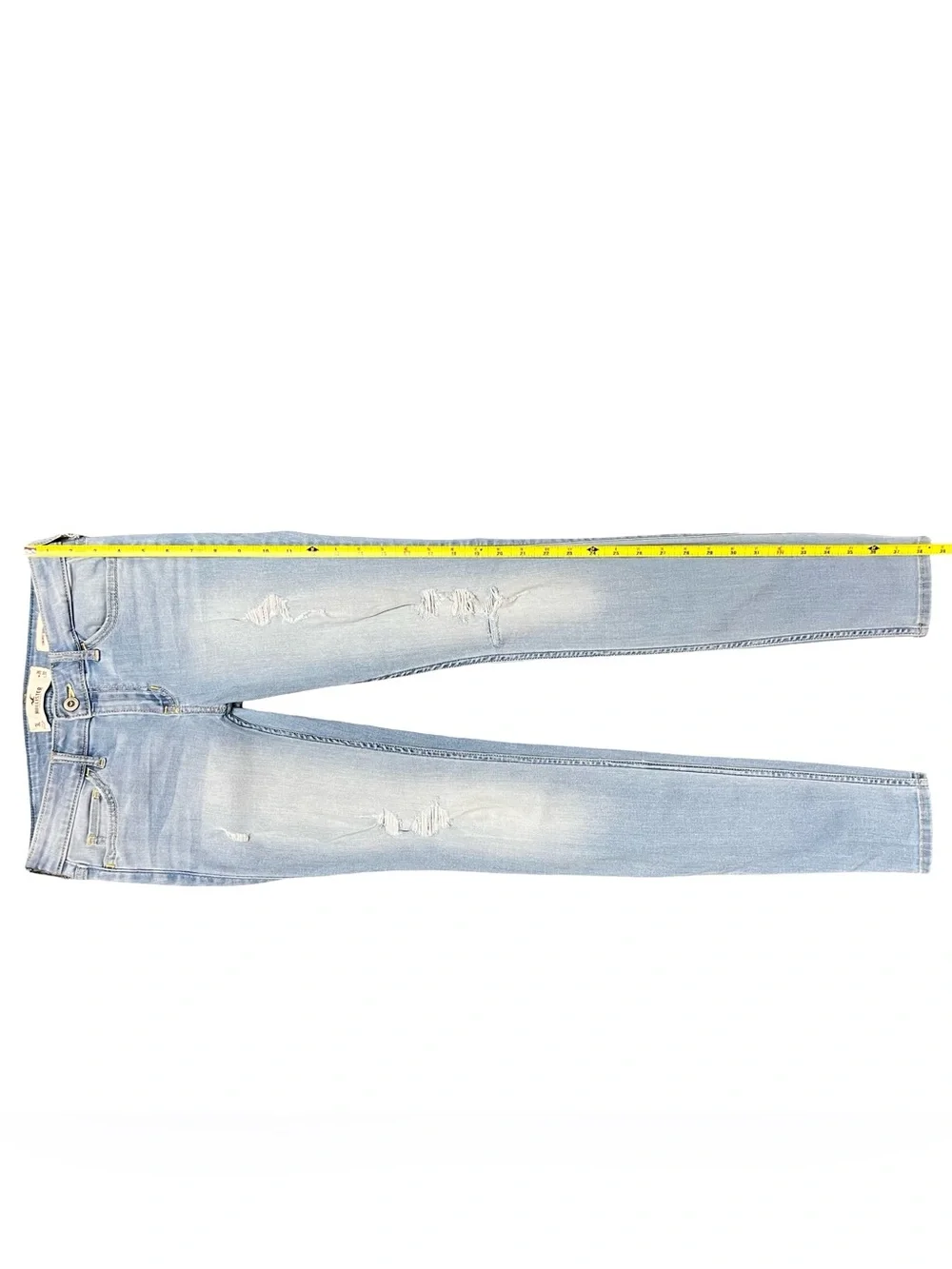 Hollister Women's Low Rise Super Skinny Jeans Light Wash Distressed Size W26 L32